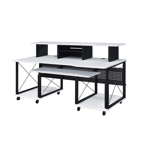 Acme - Megara Music Desk OF00995 White & Black Finish