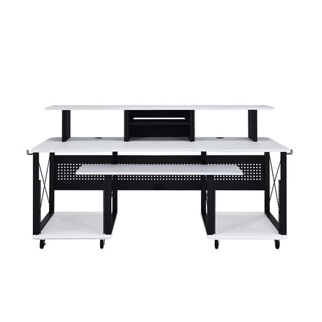 Acme - Megara Music Desk OF00995 White & Black Finish