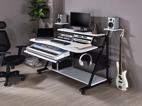 Acme - Willow Music Desk OF00996 White & Black Finish