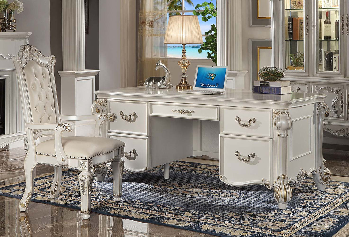 Acme - Vendome Executive Writing Desk OF01517 Antique Pearl Finish