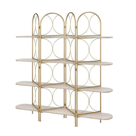 Altair Bookshelf OF02197 Gold Finish | Acme - OF02197 - Home Elegance USA - 2