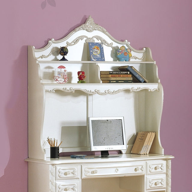 Acme - Pearl Computer Desk Hutch OF02442 Pearl White