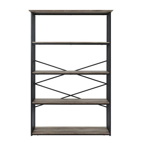 Acme - Zudora Bookshelf OF02485 Antique Oak & Black Finish