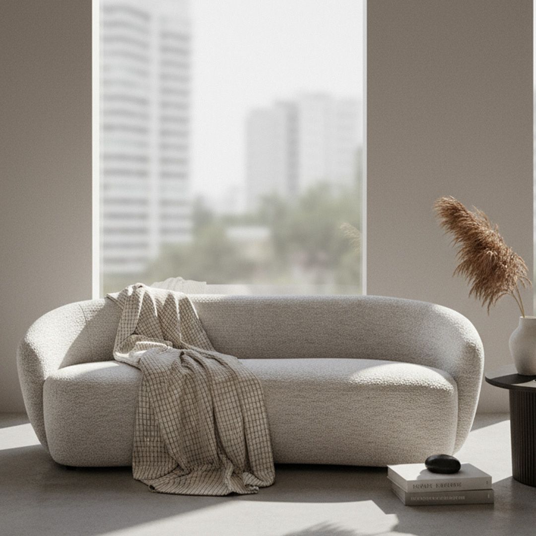Modrest Omaha - Modern Off White Fabric Sofa