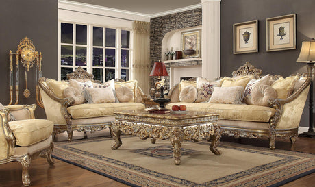 HD-2626 Traditional Living Room Set in Luxury Gold Champagne Color by Homey Design - Home Elegance USA