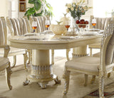 HD-5800 Traditional Luxury Oval Dining Table Set in Cream Pearl Wood Finish by Homey Design - Home Elegance USA Homey Design Furniture