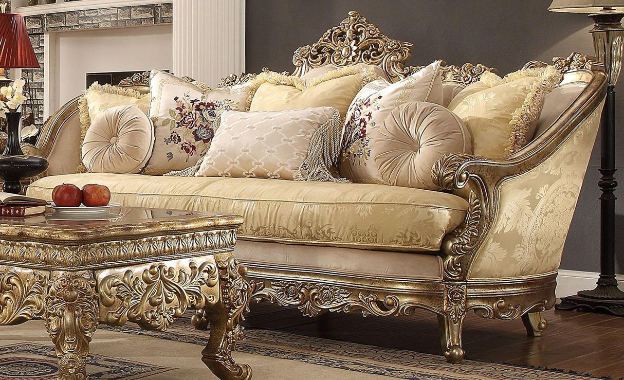 HD-2626 Traditional Living Room Set in Luxury Gold Champagne Color by Homey Design - Home Elegance USA