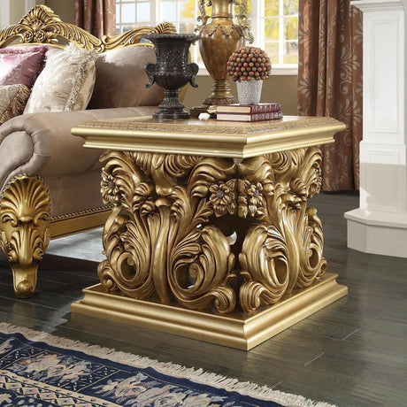 HD-2659 Traditional Carved Wood Living Room Set in Metallic Bright Gold Finish by Homey Design - Home Elegance USA Homey Design Furniture