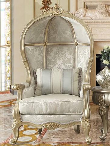 HD-01 Traditional Classic Accent Chair in Belle Silver Finish by Homey Design