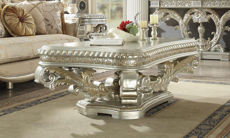 HD-2662 Traditional Carved Wood Living Room Set in Metallic Silver Finish by Homey Design - Home Elegance USA Homey Design Furniture