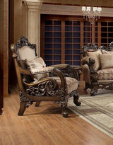 HD-2658 Traditional Carved Wood Living Room Set in Brown Cherry Finish by Homey Design - Home Elegance USA Homey Design Furniture