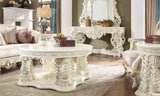 HD-2011 Traditional Living Room Set in Cream Chenille and Bone Carved Wood by Homey Design - Home Elegance USA