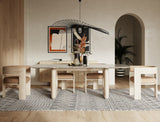 Nova Domus Osaka - Modern Faux Marble + Natural Ash Dining Table