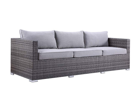 Acme - Sheffield 4PC Pack Patio Sofa Set OT01091 Gray Fabric & Gray Finish