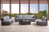 Acme - Sheffield 4PC Pack Patio Sofa Set OT01091 Gray Fabric & Gray Finish