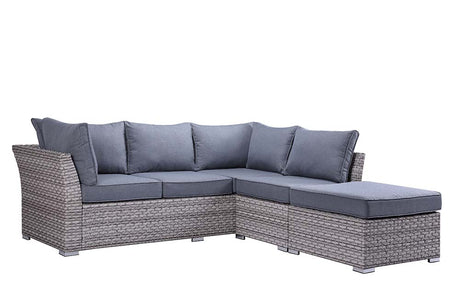 Acme - Laurance Patio Sectional Sofa & Cocktail Table OT01092 Gray Fabric & Gray Finish