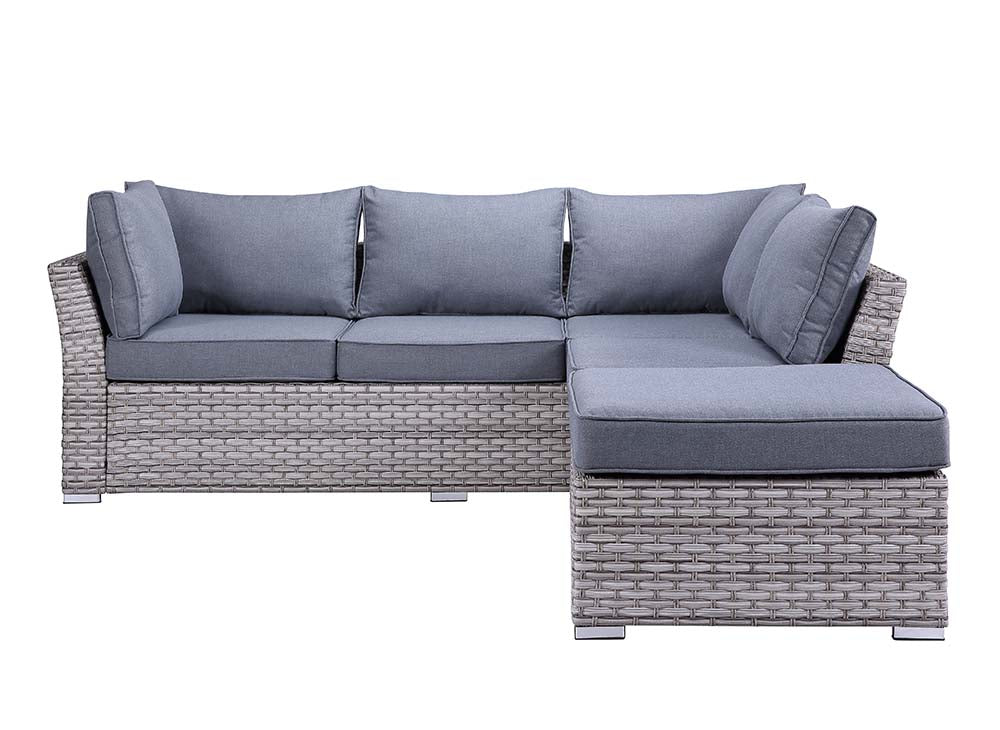 Acme - Laurance Patio Sectional Sofa & Cocktail Table OT01092 Gray Fabric & Gray Finish