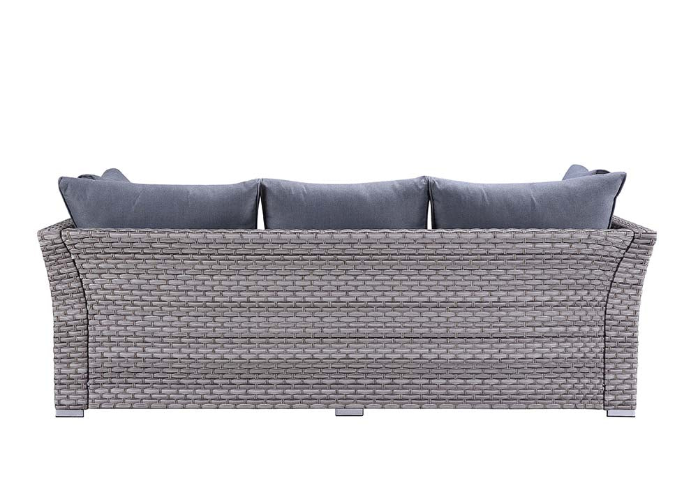 Acme - Laurance Patio Sectional Sofa & Cocktail Table OT01092 Gray Fabric & Gray Finish