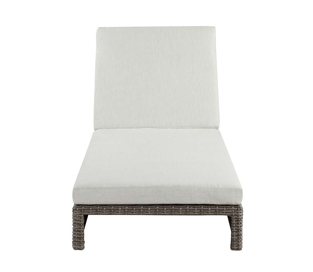 Acme - Salena Patio Sun Lounge OT01093 Beige Fabric & Gray Finish