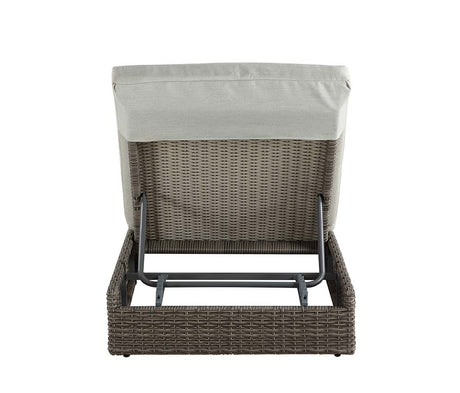 Acme - Salena Patio Sun Lounge OT01093 Beige Fabric & Gray Finish