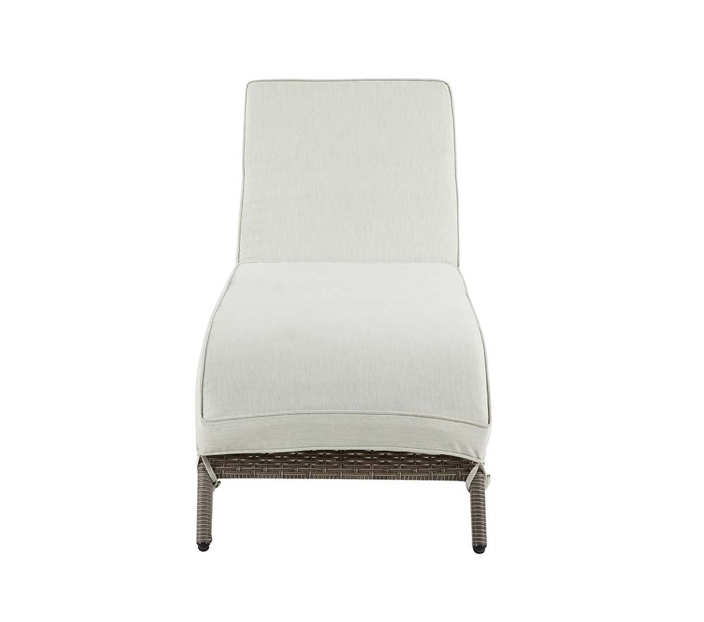 Acme - Salena Patio Sun Lounge OT01094 Beige Fabric & Gray Finish