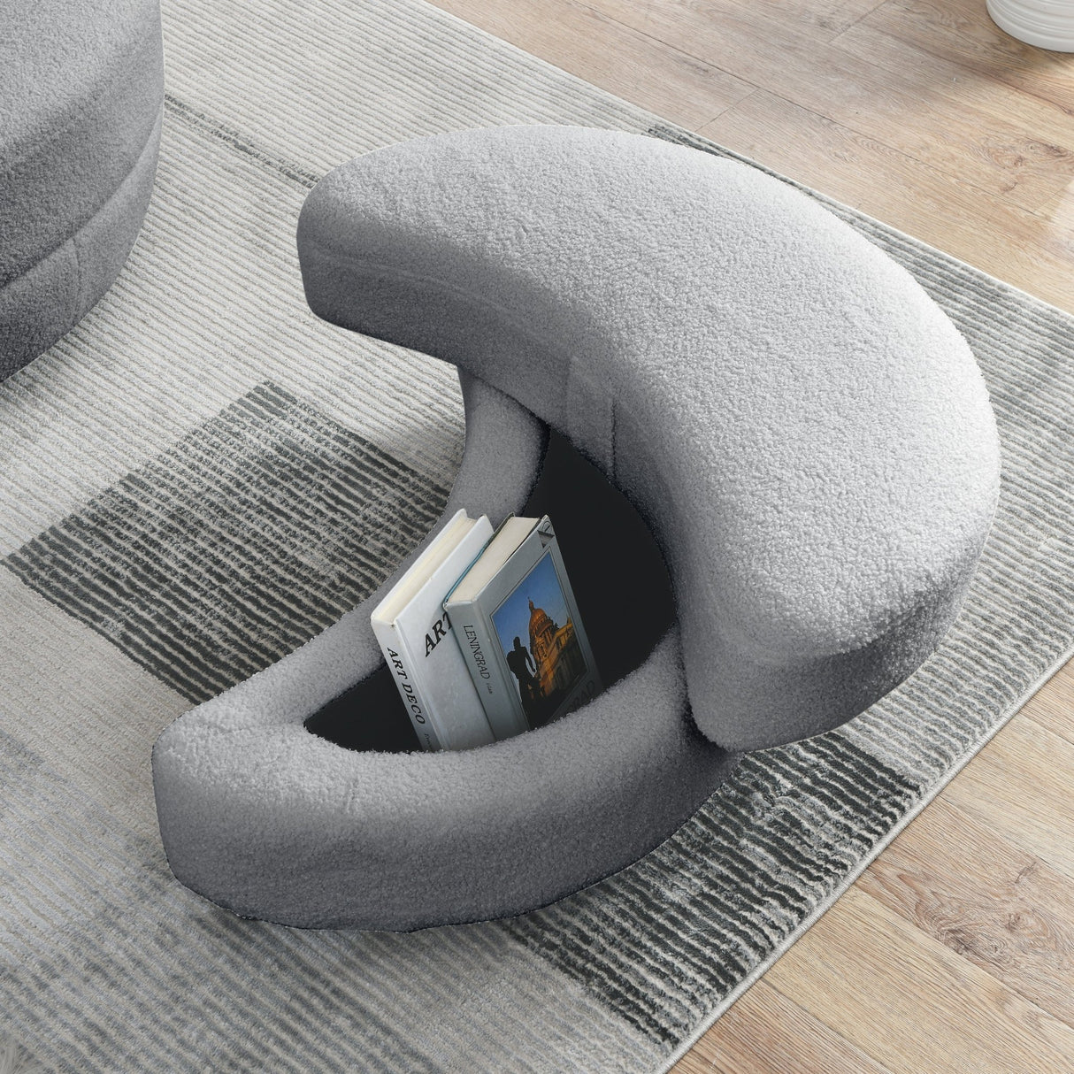 39"W Oversized Swivel Chair with moon storage ottoman for Living Room, Modern Accent Round Loveseat Circle Swivel Barrel Chairs for Bedroom Cuddle Sofa Chair Lounger Armchair, 4 Pillows, Teddy Fabric | Home Elegance USA