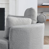 39"W Oversized Swivel Chair with moon storage ottoman for Living Room, Modern Accent Round Loveseat Circle Swivel Barrel Chairs for Bedroom Cuddle Sofa Chair Lounger Armchair, 4 Pillows, Teddy Fabric | Home Elegance USA