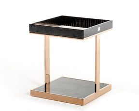 A&X Padua Modern Small Champagne & Rosegold End Table | Home Elegance USA