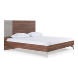 Palermo - Eastern King Modern Italian Faux Concrete & Walnut Bed - View Image 1