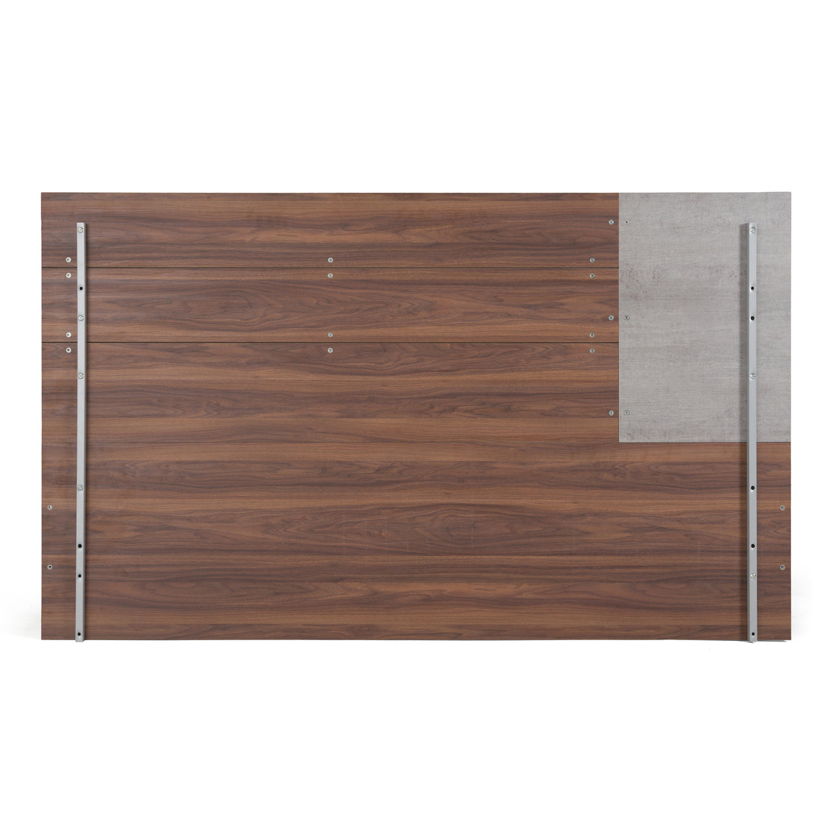 Palermo - Eastern King Modern Italian Faux Concrete & Walnut Bed - View Image 1