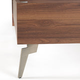 Palermo - Eastern King Modern Italian Faux Concrete & Walnut Bed - View Image 1