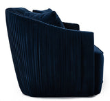 Palomar Modern Blue Velvet & Brass Sofa - View Image 1