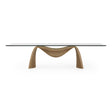 Pangea - Mid-Century Modern Glass + Buckwheat Ash Rectangular Dining Table - View Image 1