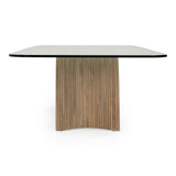 Pangea - Mid-Century Modern Glass + Buckwheat Ash Rectangular Dining Table - View Image 1