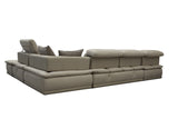 David Ferrari Panorama - Italian Modern Taupe Grey Fabric and Leather Modular Sectional Sofa | Home Elegance USA