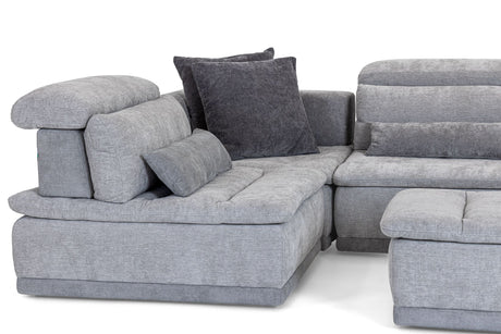 Panorama Italian Modern Grey Fabric Modular Sectional Sofa – Made in Italy - sold by Home Elegance USA