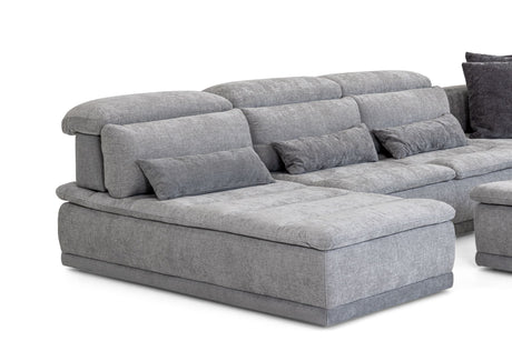 Panorama Italian Modern Grey Fabric Modular Sectional Sofa – Made in Italy - sold by Home Elegance USA