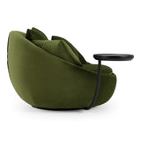 Pascal Modern Round Green Velvet Swivel Lounge Chair - View Image 1