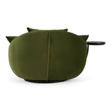 Pascal Modern Round Green Velvet Swivel Lounge Chair - View Image 1