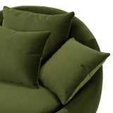 Pascal Modern Round Green Velvet Swivel Lounge Chair - View Image 1