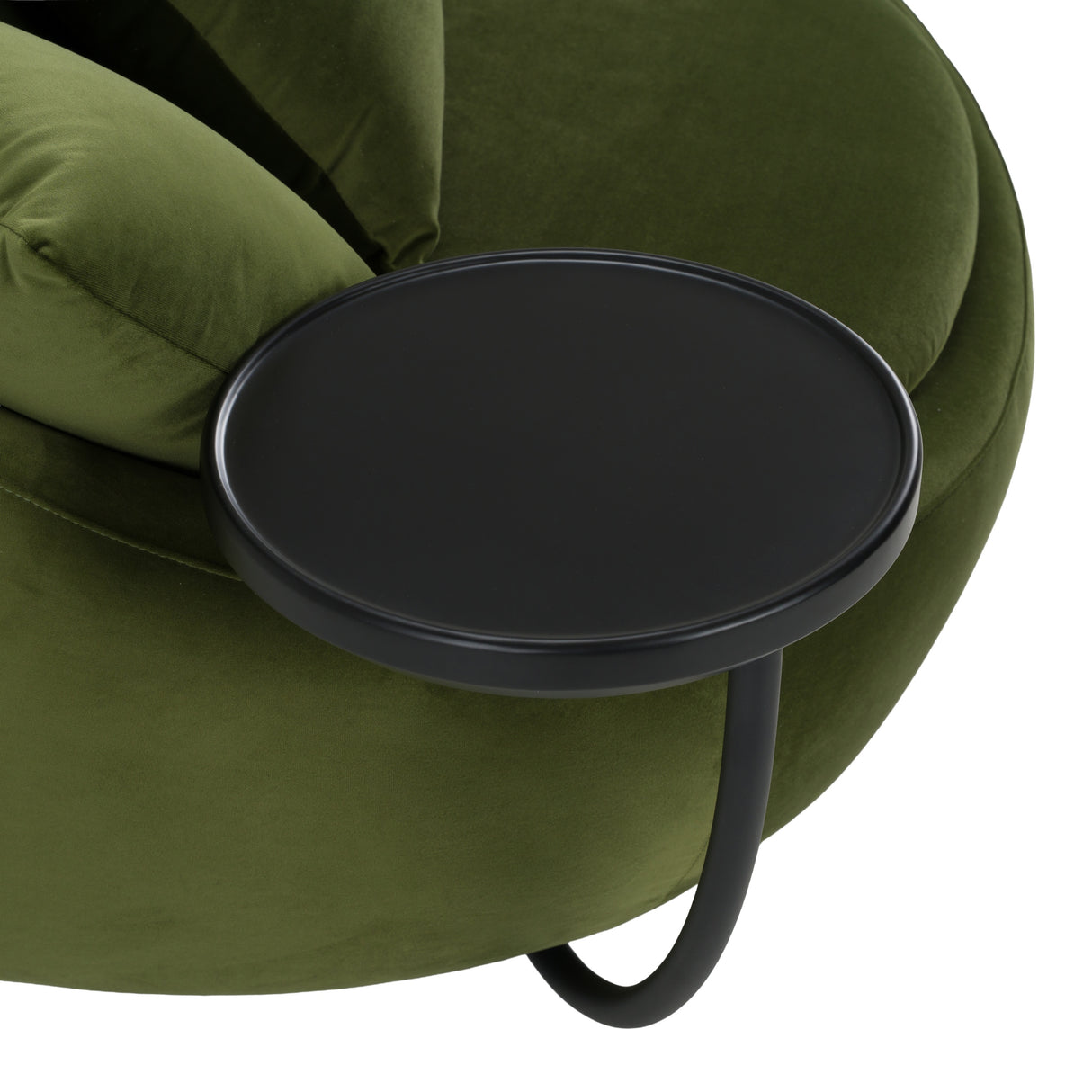 Pascal Modern Round Green Velvet Swivel Lounge Chair - View Image 1