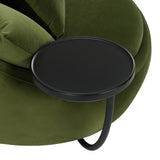 Pascal Modern Round Green Velvet Swivel Lounge Chair - View Image 1