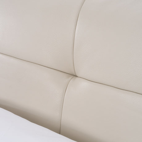 California King Patrick - Modern Light Grey Leather Bed