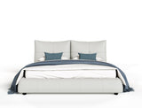 Queen Patrick - Modern Light Grey Leather Bed - View Image 1
