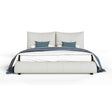 Eastern King Patrick - Modern Light Grey Leather Bed - View Image 1