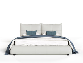 Eastern King Patrick - Modern Light Grey Leather Bed - View Image 1