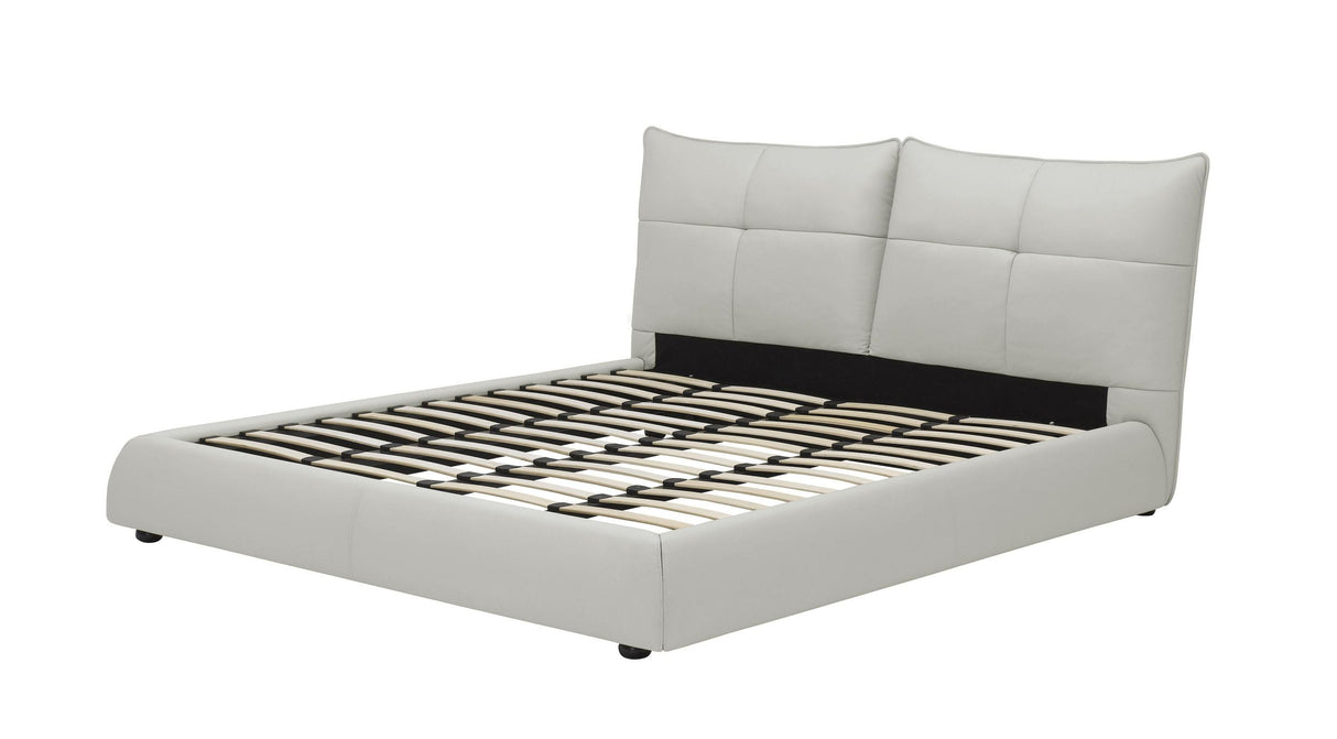 Patrick - Queen Modern White Leather Bed - View Image 1