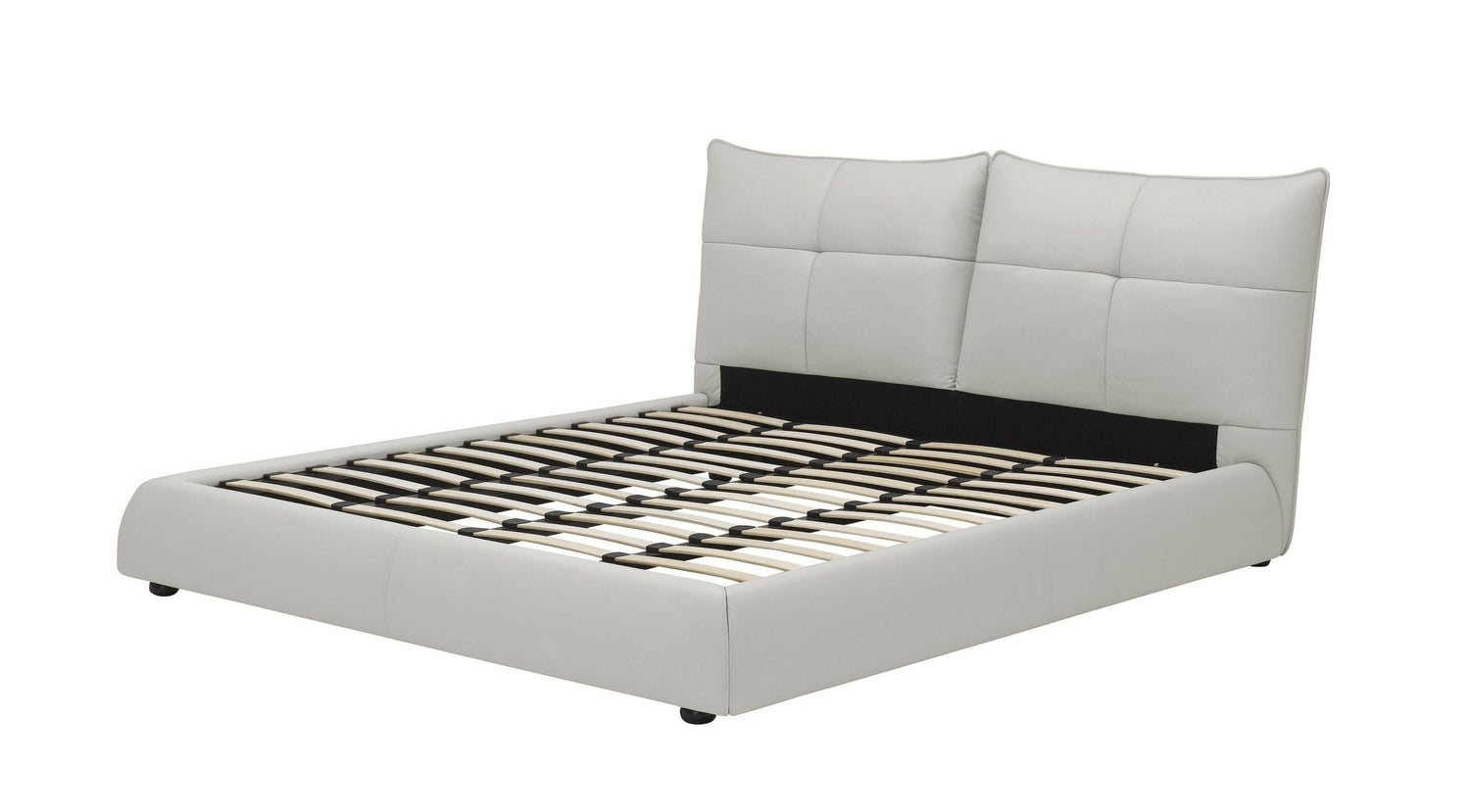 Patrick - Queen Modern White Leather Bed - View Image 1