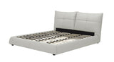 Patrick - Eastern King Modern White Leather Bed - View Image 1