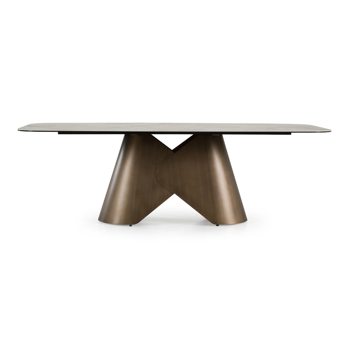 Paulsen - Modern Ceramic + Brass Dining Table - View Image 1